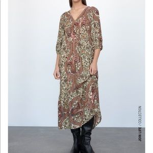 ZARA PRINTED OVERSIZED MAXI DRESS